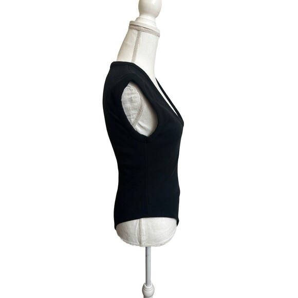NWT Universal Thread Women's S Bodysuit Black Rib Sleeveless NEW Cotton Stretch - Picture 3 of 6